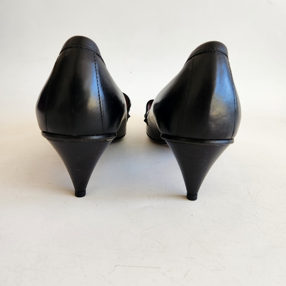 Kalliste Un dimanche à Venise Black Italian Leather Kitten Heel Pumps Sz 39/ 8US - Picture 9 of 16